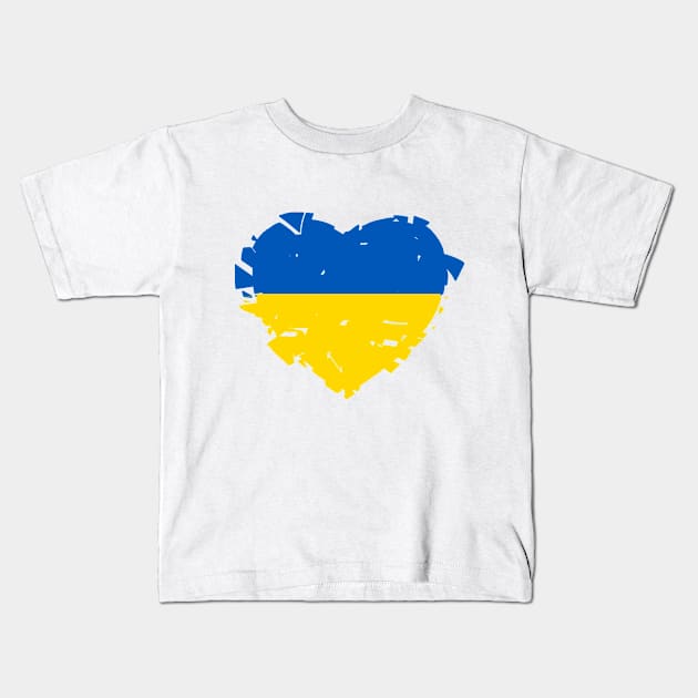 The Broken Heart of  Ukraine - Ukraine Flag Colors Kids T-Shirt by iskybibblle